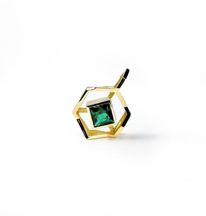 Paloma Emerald Pendant in Solid Gold