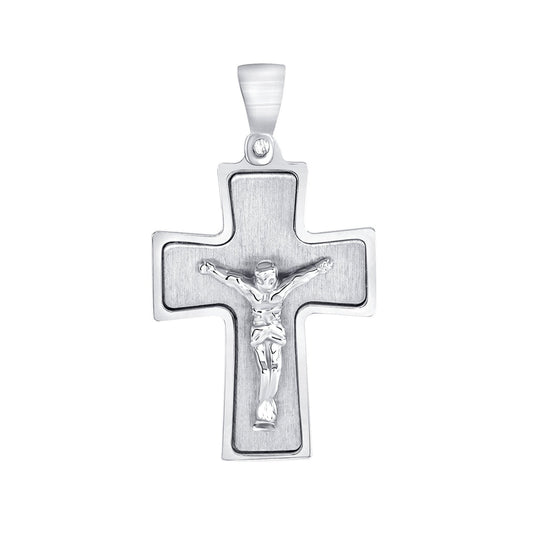 Silver 925 Matte Finished Jesus Cross Pendant