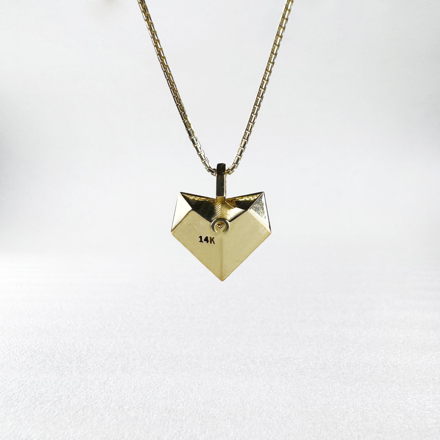 14K Gold Heart Pendant with Sapphire