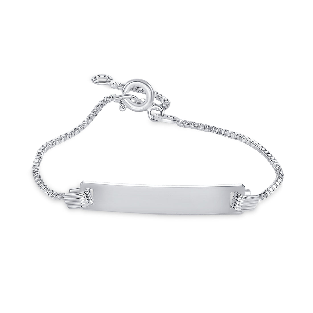 Silver Kids ID Box 024 Bracelet