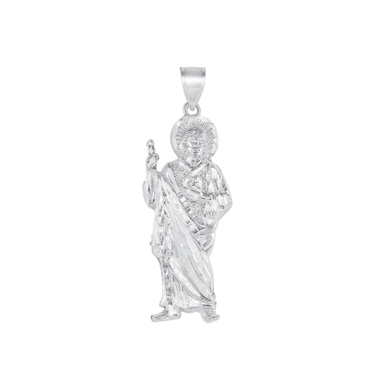 Silver 925 Saint Jude Diamond Cut Pendant