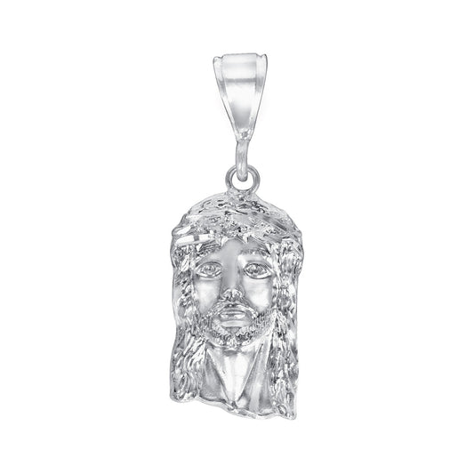 Silver 925 Jesus Head Diamond Cut Pendant