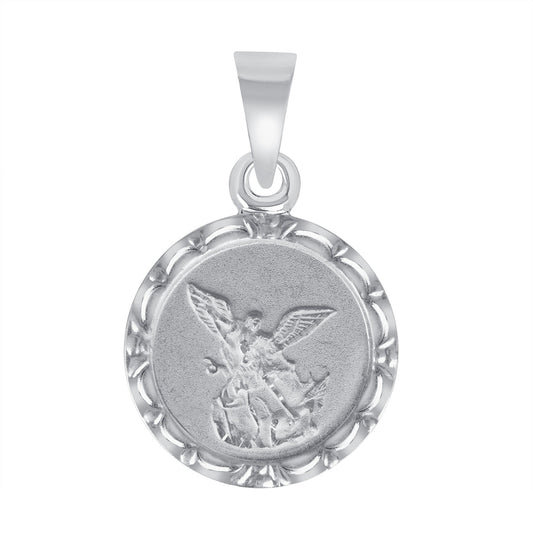 Silver 925 San Michael Round Shape Flower Pendant