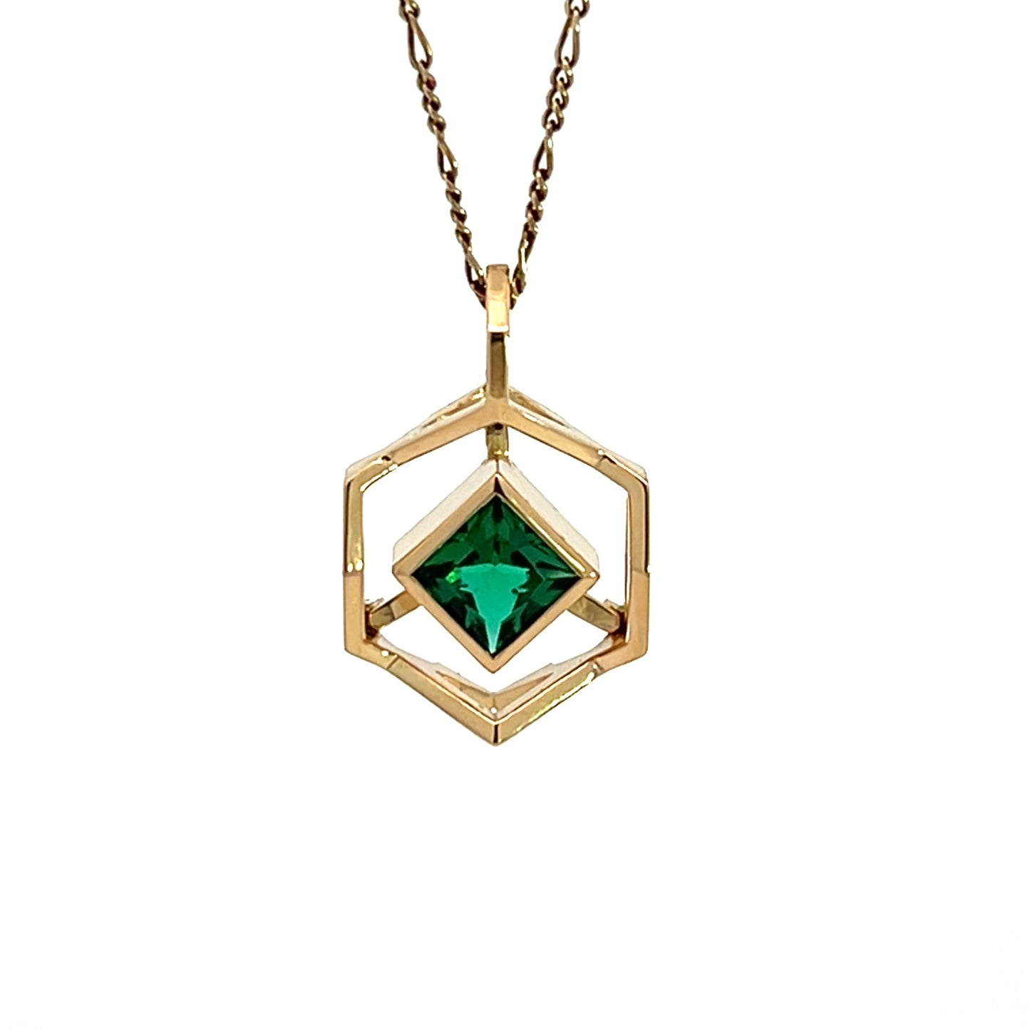 Paloma Emerald Pendant in Solid Gold