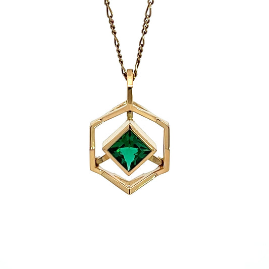 Paloma Emerald Pendant in Solid Gold