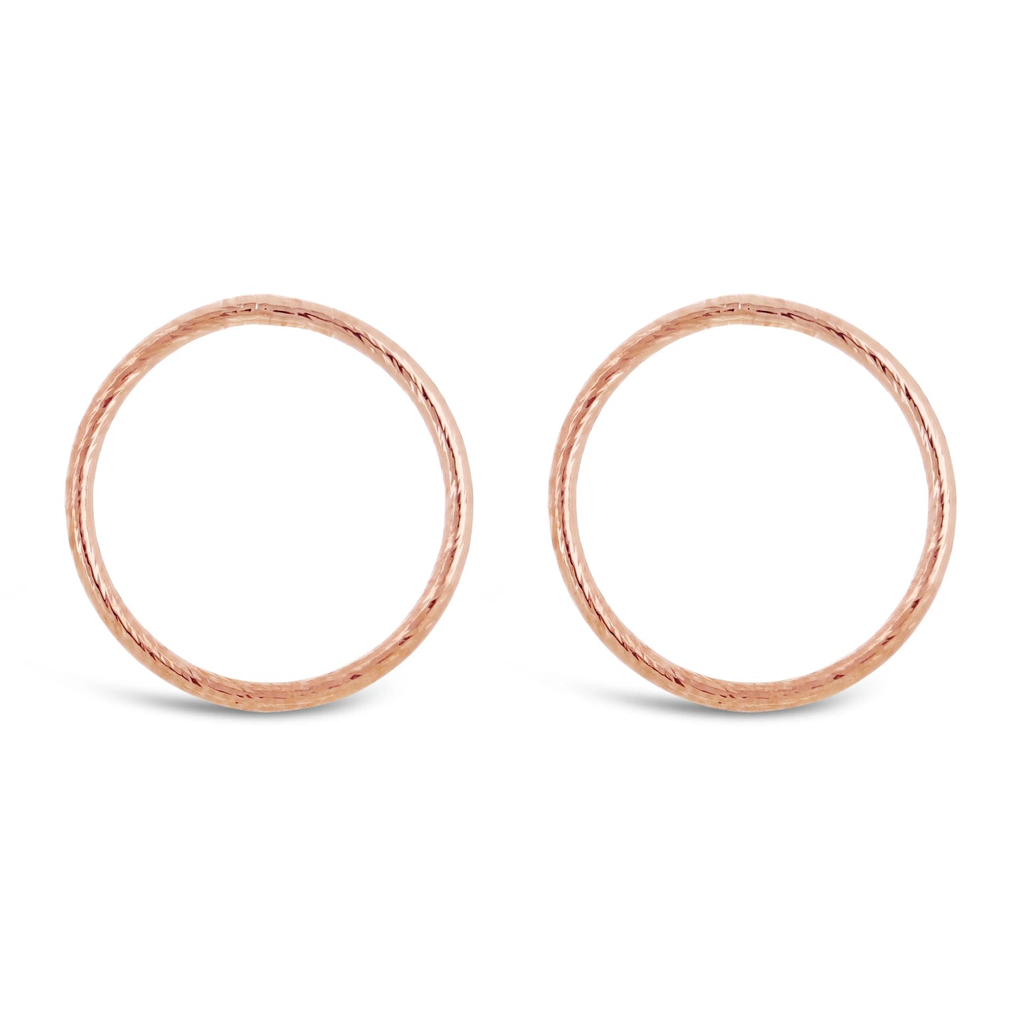 Italian 14k Gold Thin Circle Hoop Stud Earring