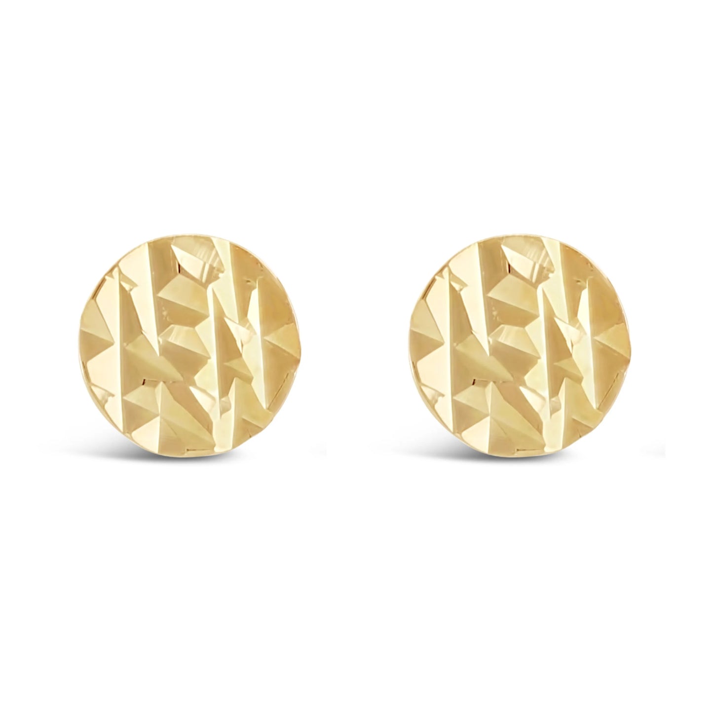 Italian 14k Gold Petite Round Textured Stud Earrings 4mm