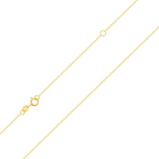 14k 0.8mm Adjustable Rolo Chain Necklace