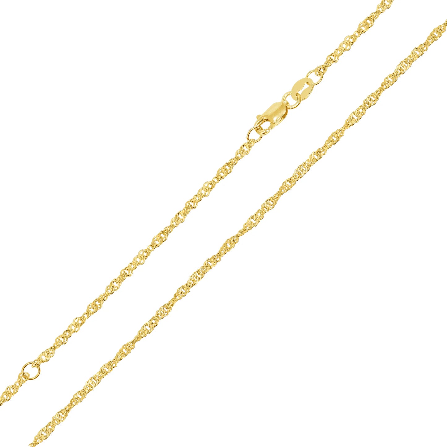 14k 1.5mm Adjustable Singapore Chain Necklace