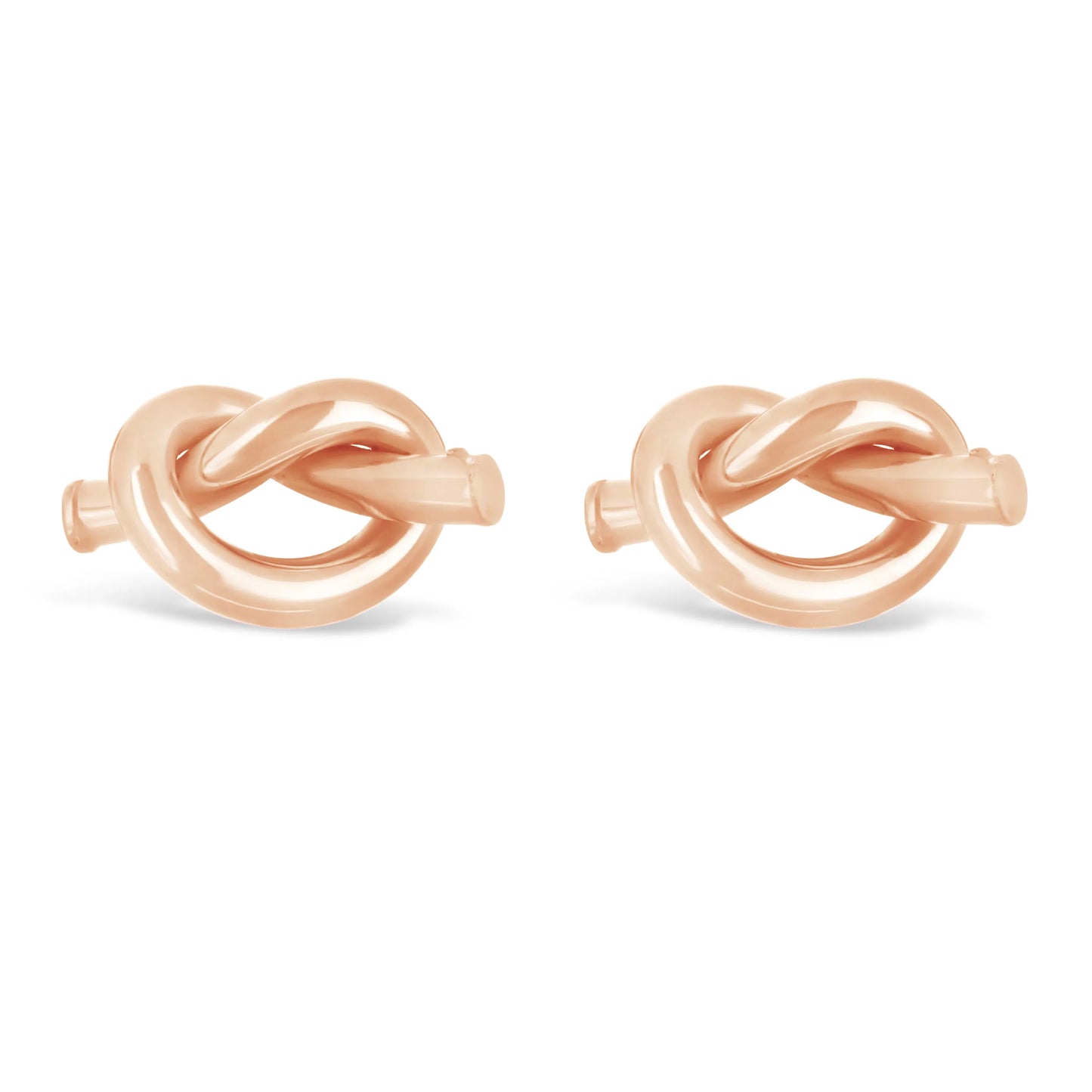 Italian 14k Gold Mini Pretzel Love Knot Stud Earrings