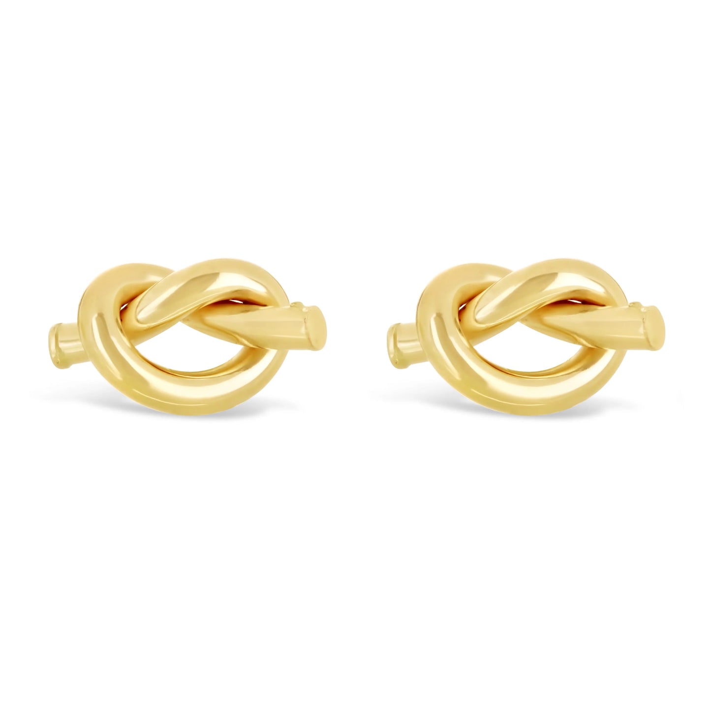 Italian 14k Gold Mini Pretzel Love Knot Stud Earrings