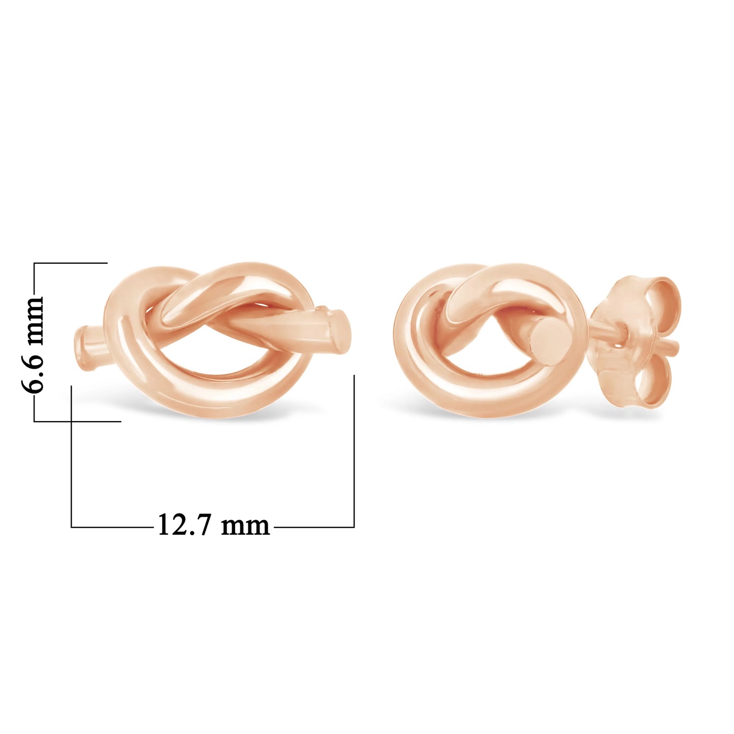 Italian 14k Gold Mini Pretzel Love Knot Stud Earrings