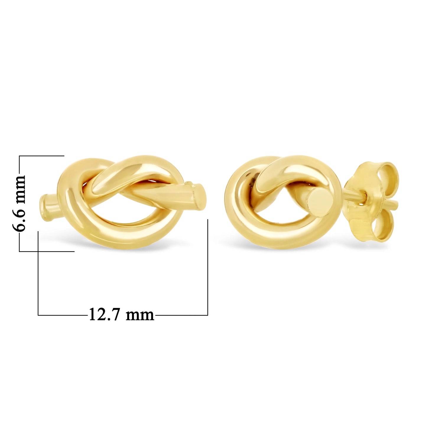 Italian 14k Gold Mini Pretzel Love Knot Stud Earrings