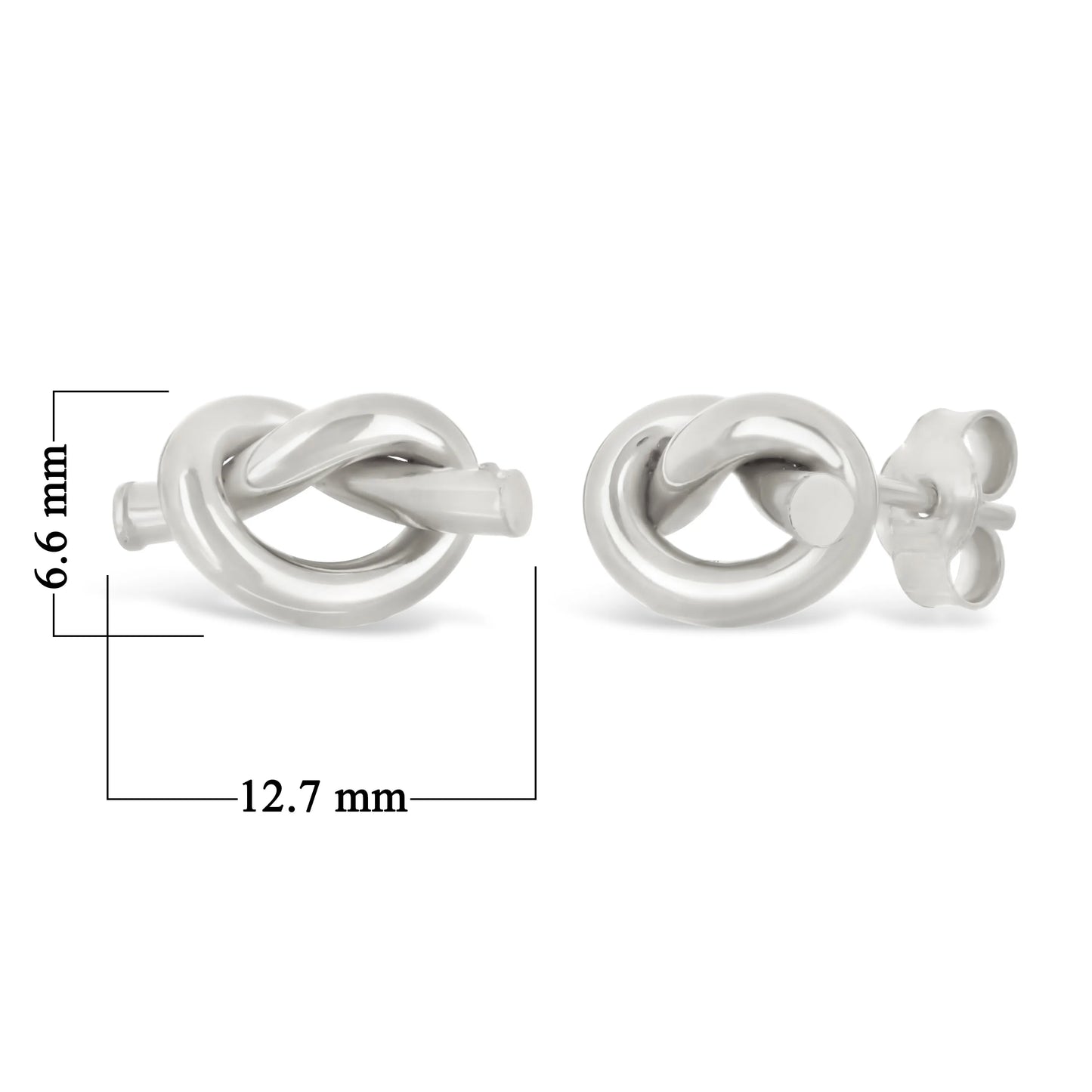 Italian 14k Gold Mini Pretzel Love Knot Stud Earrings