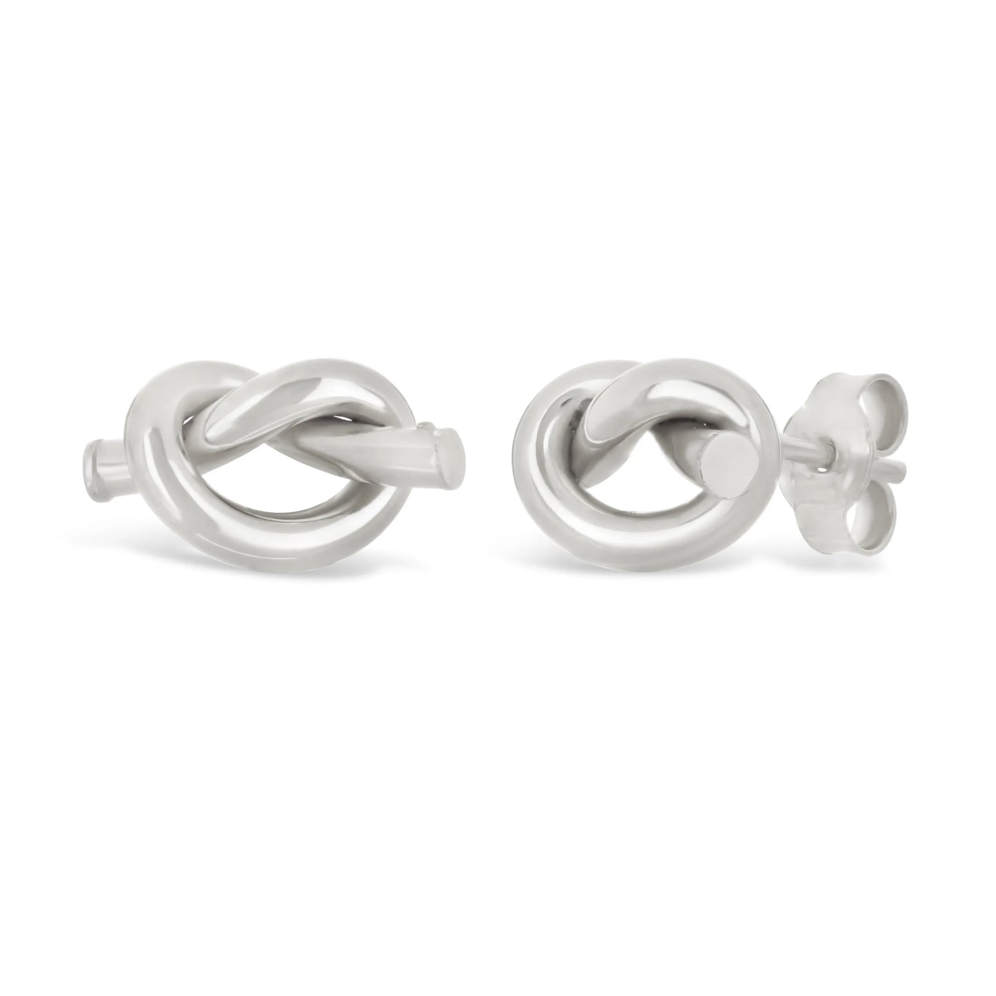 Italian 14k Gold Mini Pretzel Love Knot Stud Earrings